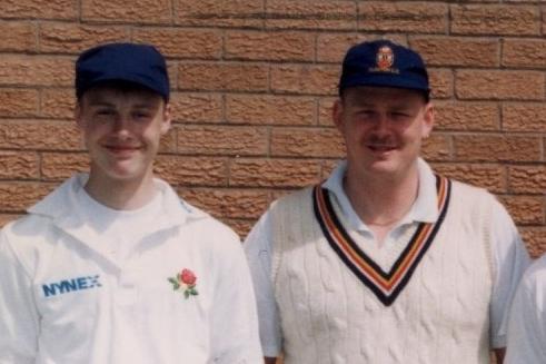 Two members of St Annes cricket team - a certain young Andrew Flintoff and Chris Sainsbury