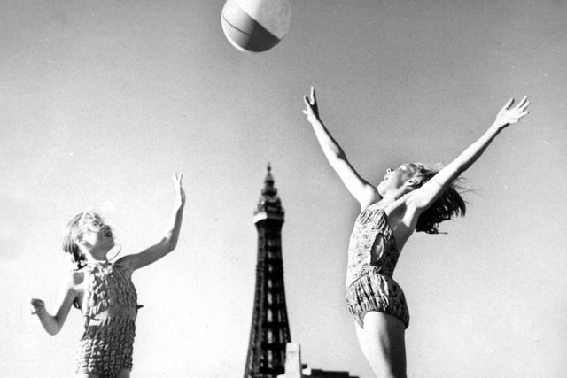 'Look, we can get our ball higher the Blackpool Tower, claim these youngsters enjoying beach games'