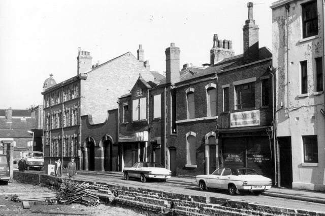 This is Water Street in the old Hounds Hill district. The large building on the left was the Fylde Water Board office