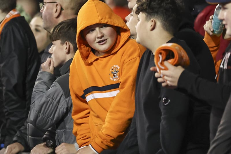 Blackpool fans at Bloomfield Road for the defeat to Derby County.