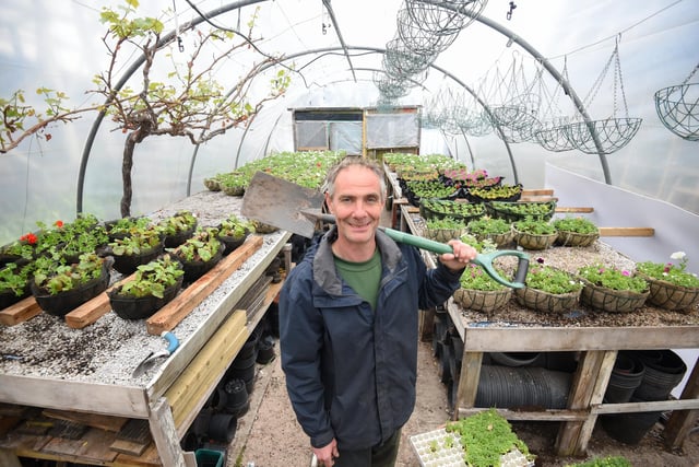 "The majority of guests are unware that our greenhouses are there – the people that know are the rollercoaster enthusiasts as they visit the park so often!" Pictured is Gary Rollinson inside one of the greenhouses