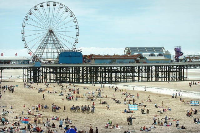 A busy beach scene with Central Pier and all its attractions in the distance. The latest reviewer thought this: "Best Pier in Blackpool with lots to do and a really good bar. The rides are reasonable and the staff are helpful. Free toilets in the bar at the end."