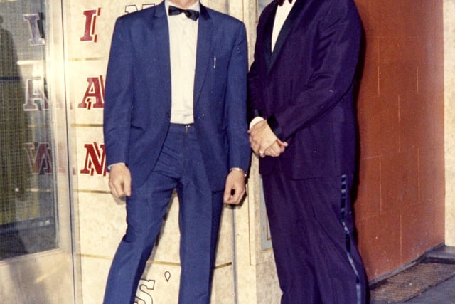 Brian London (right) and his business partner ronnie Hunter outside the 007 Club in the 1970s
