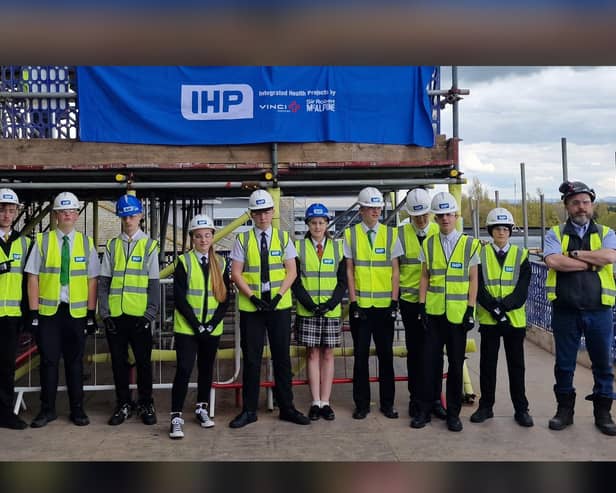 Year 10 on their construction visit