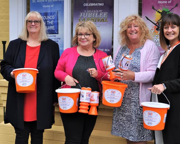 St Annes town mayor Karen Harrison (centre left) and deputy mayor Cheryl Little (centre right) with Home-Start Blackpool Fylde and Wyre chief executive Pat Naylor (left) and the charity's corporate and community fundraising manager Dona Kirkham.