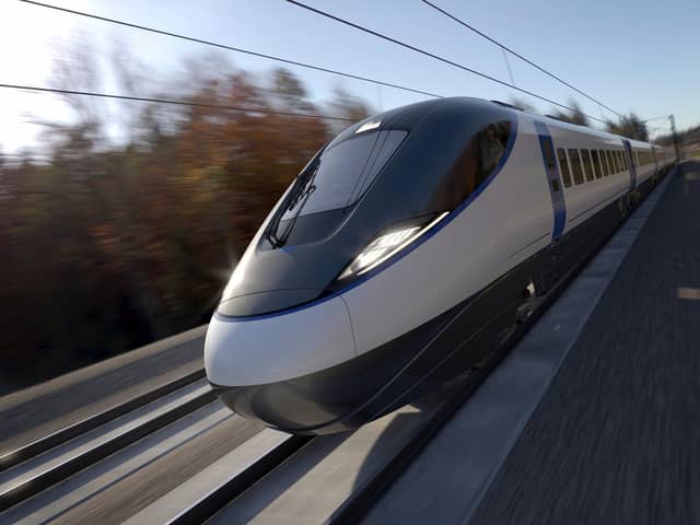 An early representation of what the new HS2 trains could look like.