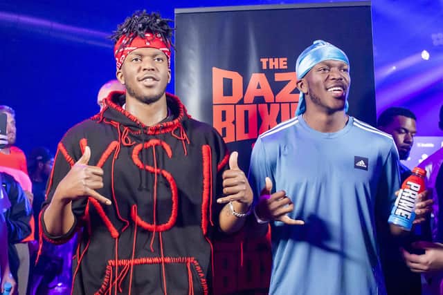Who's who? Social media megastar KSI comes face-to-face with his new wax figure, which has been created by Madame Tussauds Blackpool, at The O2 as he prepares to return to the boxing ring and fight twice in one night, first against Swarmz and then Pineda