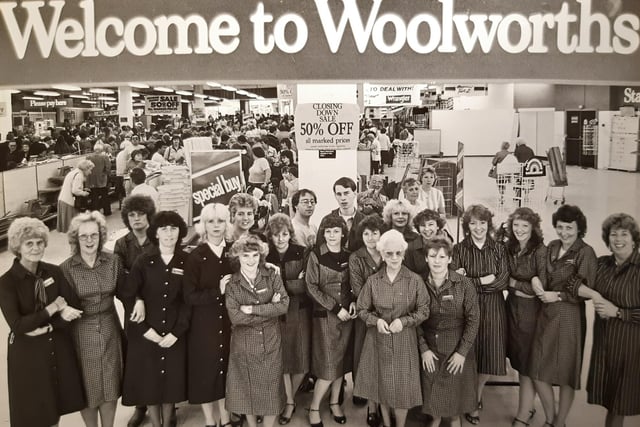 We think these members of staff were at Blackpool's main town centre Woolworths in 1984 - can you remember this?