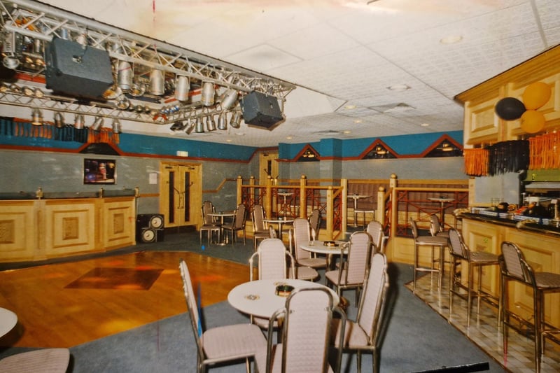 The disco and bar inside the Premier suite at Blackpool's Premier Bowl