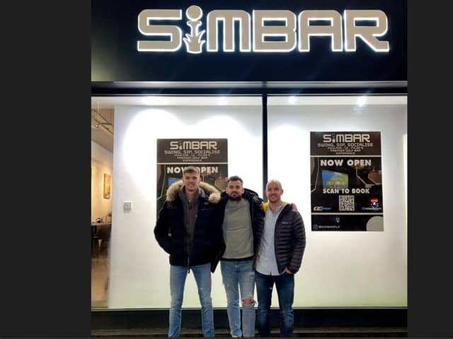 SimBar trio - Harvey Ross, Tom Farrell and Rob Bullen are the team behind the new golf simulation bar in Poulton.