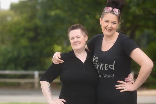 Cat Collins is pictured (left) with Slimming World consultant Kat Carter