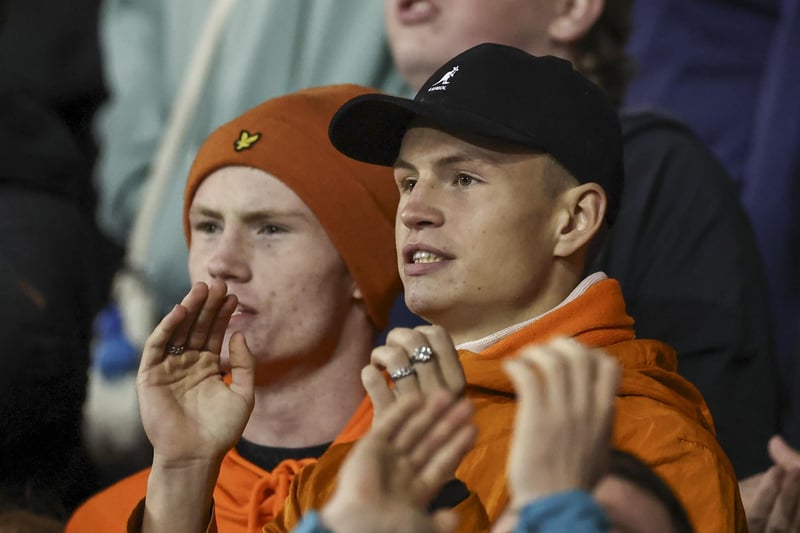 Blackpool fans at Bloomfield Road for the defeat to Derby County.