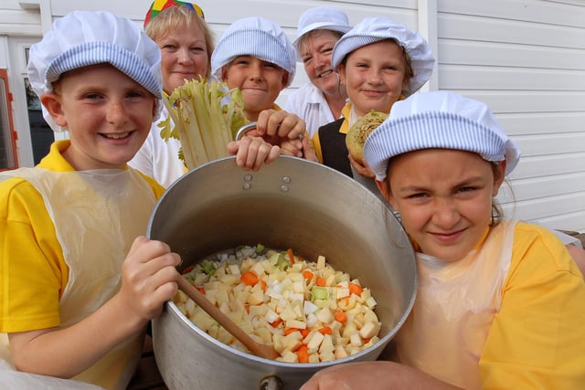 Pupils at Jarrow Cross C of E Primary School grew their own vegetables and then made soup from them with the help of the School Meals Service in 2007.