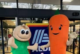 Aldi celebrities Kevin the Carrot and Cuthbert the Caterpillar decided to take time out of their busy Christmas schedules to pay Lancashire a visit to help raise funds for the supermarket’s dedicated charity, Teenage Cancer Trust