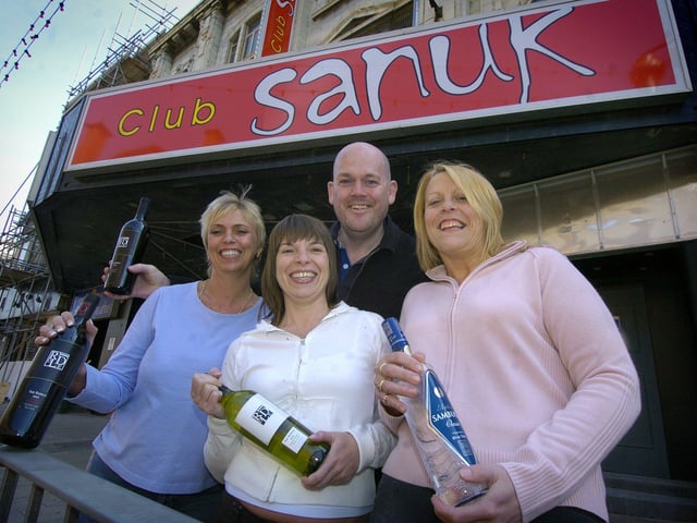 Club Sanuk barstaff are L-R: Erica Woods, Jayne Sidebotham, Dominic Herdman and Zoe Clifford