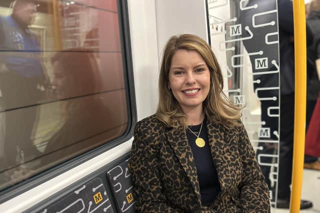 North East mayor Kim McGuinness on board the Tyne and Wear Metro.