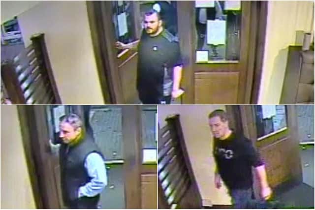 Do you recognise these three men? Officers want to speak to them following a serious assault in Blackpool (Credit: Lancashire Police)