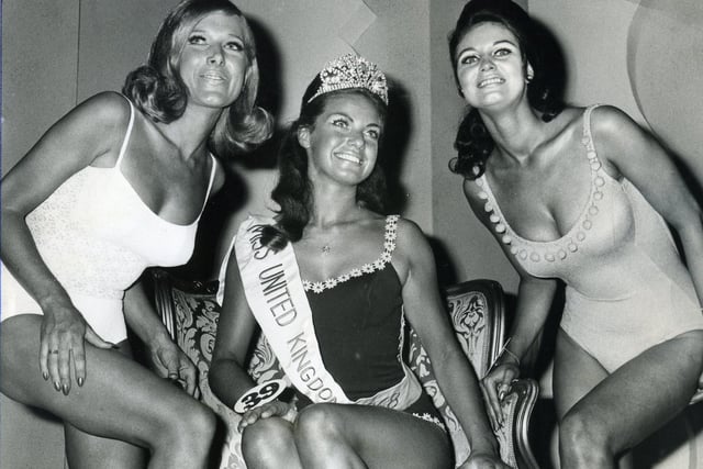 First three in the Miss United Kingdom final in the Locarno Ballroom, Blackpool. l-r Lisa Robertshaw of Bradford (third), Kathleen Winstanley of Wigan (first) and Marie Smith of Glasgow (second)