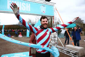 Jordan North arrives home in Burnley after his 100 mile rowing challenge from London to Burnley