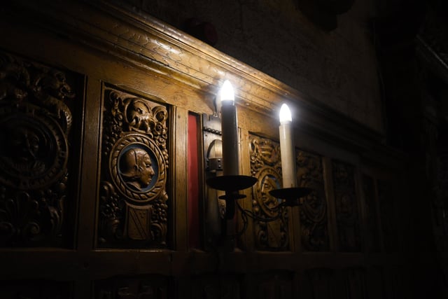 Candlelight inside The Baronial Hall