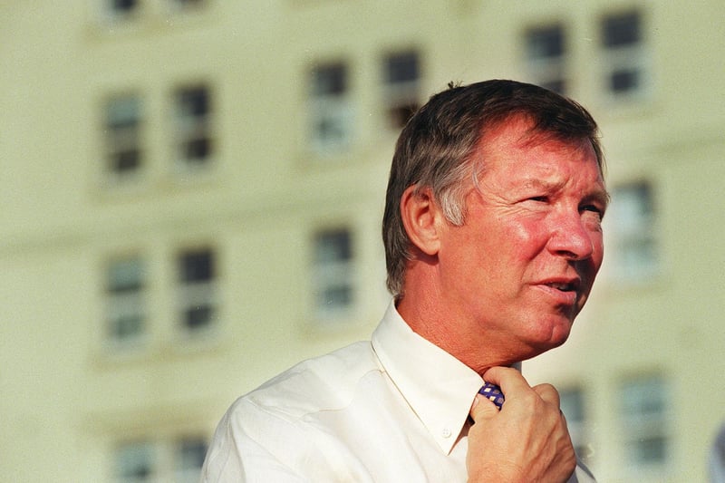 Manchester United manager Alex Ferguson arrives  at the Norbreck Castle Hotel for the Fleetwood Freeport FC sportsman's dinner, 1999