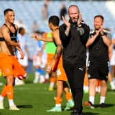 Michael Appleton applauds the Blackpool fans at the final whistle
