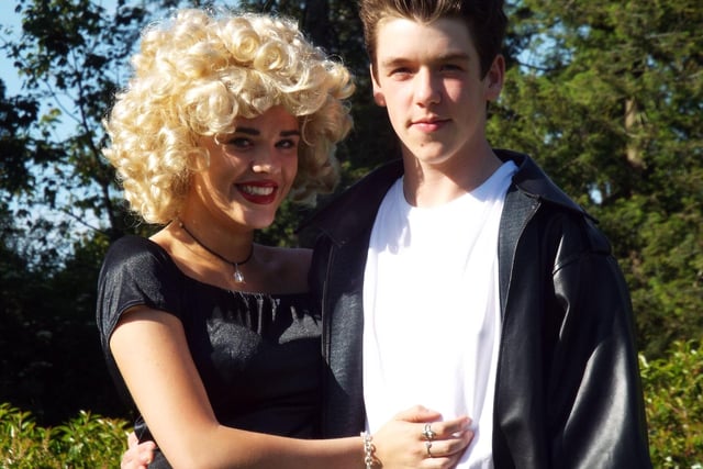 Lauren Purnell-Cox as Sandy and Patrick Kerr as Danny in Garstang Community Academy's production of Grease in 2015