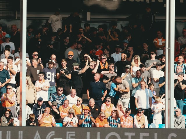 Seasiders supporters packed out the away end at Stockport.