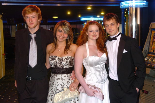 Lytham St Annes High School Prom leavers ball at Blackpool Pleasure Beach - Nick Kay, Heidi Quine, Lucie Sumner and Lucas Curnow