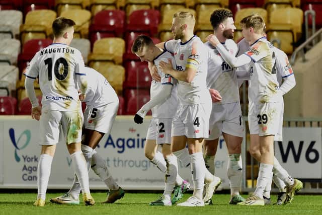 Ash Hunter (third from left) has been released by AFC Fylde Picture: Steve McLellan