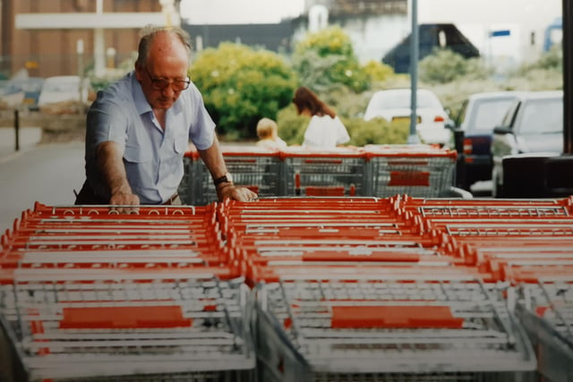 Collecting the trollies in, 1994