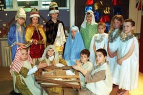 Junior pupils from Claremont Primary School, Blackpool, perform their nativity, 1997