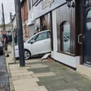 Car smashed into front of the Trafalgar Restaurant