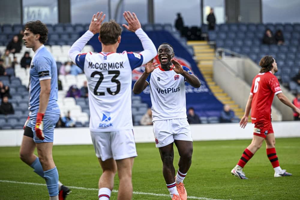Luke McCormick and Cedric Main celebrate (photo: Steve McLellan)