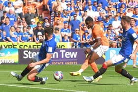 Beryly Lubala slots home Blackpool's late consolation strike