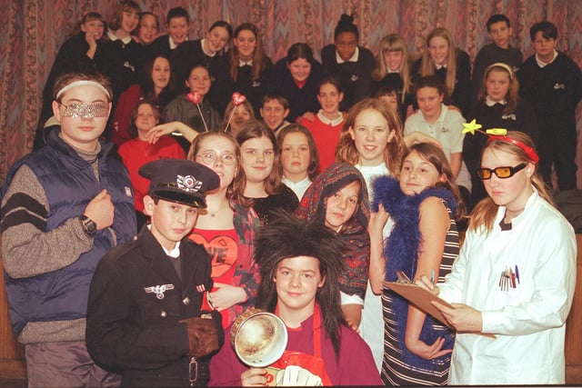 Newfield School Show in 1999 as some of the drama club who are presenting their own production Millennium Mission Xmas Show.
