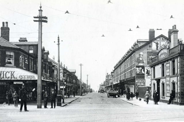 On the right of this 1920s view of Waterloo Road from Lytham Road is the Dog and Partridge public house which remained open whilst it was being demolished in 1961. The new Dog and Partridge was built  just around the corner on Lytham Road with 'not a drinking day lost' during the changeover. The four storey buildings on the right have been replaced by a two storey terrace of shops with offices above