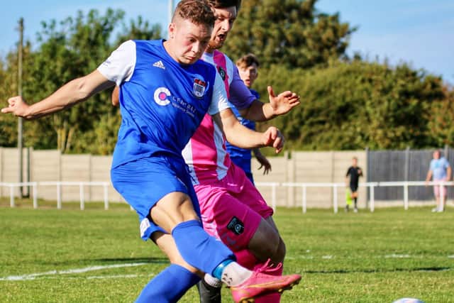 Action from Squires Gate's FA Vase victory over Easington Colliery Picture: IAN MOORE