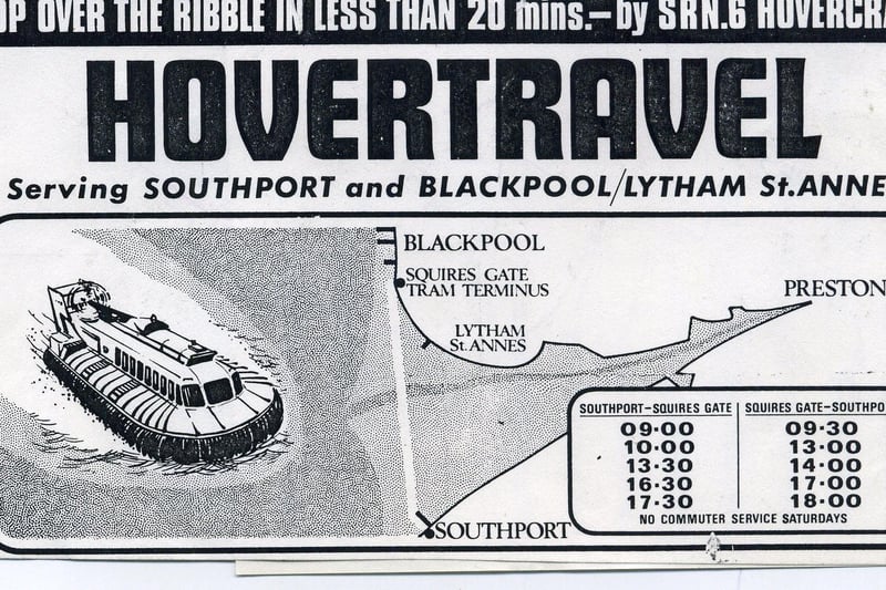 This advertised the Hovercraft service - it took just 20 minutes to Southport. Quite impressive.