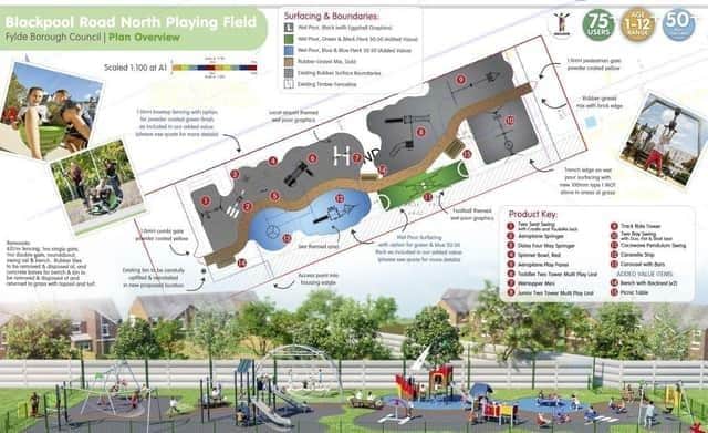 The approved design for the new look play area at Blackpool Road North Playing Fields, St Annes. Picture: Fylde Council.