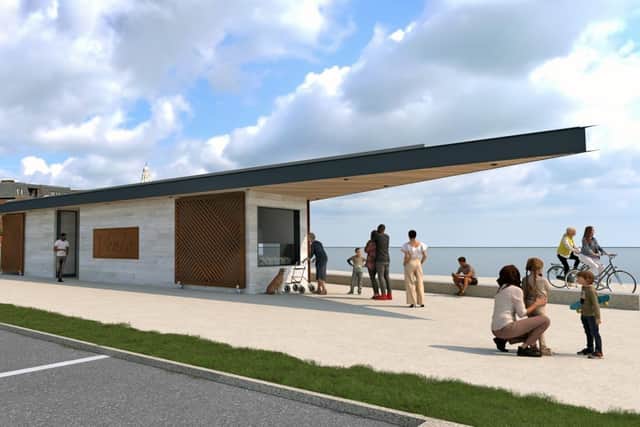 Artist's impression of the proposed new ice cream kiosk at Fairhaven. Image: Creative SPARC Architects