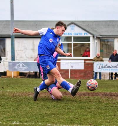 Squires Gate lost at home to Lower Breck but avoided relegation. Photo: Ian Moore