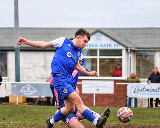 Squires Gate lost at home to Lower Breck but avoided relegation. Photo: Ian Moore