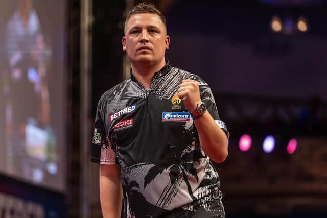 Chris Dobey ended Michael Smith's hopes of Betfred World Matchplay success in Blackpool Picture: Taylor Lanning/PDC