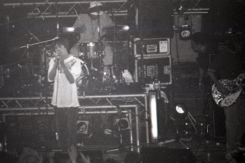 A rare photos of The Stone Roses at Blackpool's Empress Ballroom in August 1989. They had finished a UK wide summer tour in Blackpool selling a 4,000 capacity show. It has since been described as the ultimate Stone Roses performance, marking the moment where both they and the Madchester scene had truly arrived