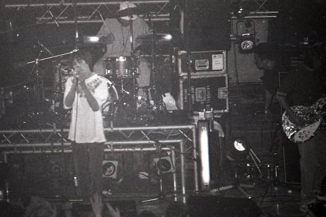 A rare photos of The Stone Roses at Blackpool's Empress Ballroom in August 1989. They had finished a UK wide summer tour in Blackpool selling a 4,000 capacity show. It has since been described as the ultimate Stone Roses performance, marking the moment where both they and the Madchester scene had truly arrived