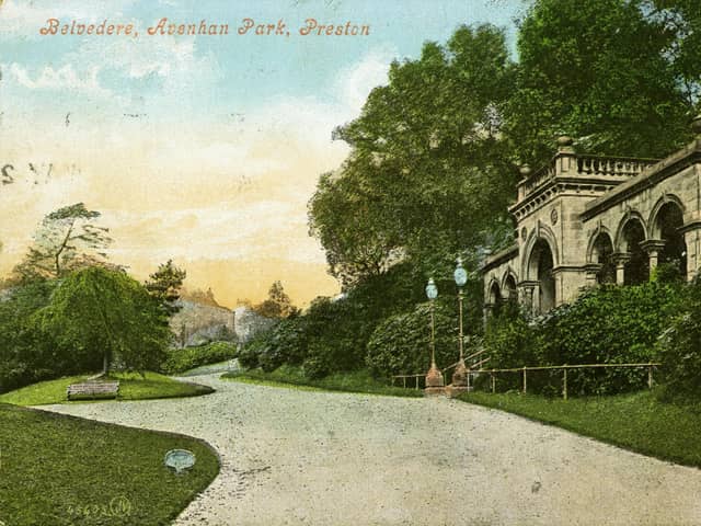 Belvedere at Avenham Park. Nigel Temple Postcard Collection PC06917 (Image date range 1905-1910)