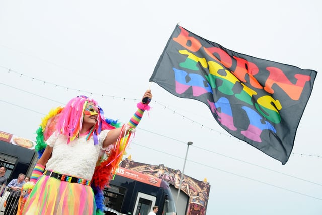 Flying the flag at Blackpool Pride Festival 2015 is Sophie Ball