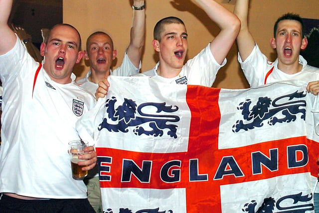 Celebrations at Cahoots Bar after England won their World Cup game against Paraguay