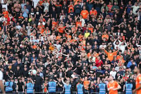 It was Blackpool fans that were celebrating after Saturday's West Lancashire derby